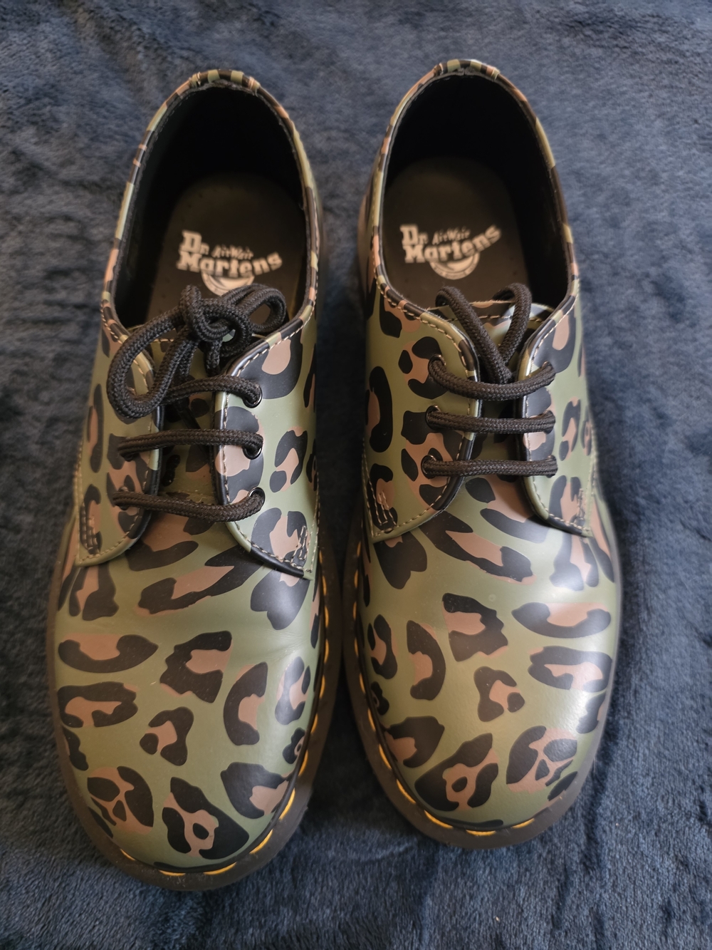 Dr. Martens Green Leopard Oxfords Women's 8 Mens 7